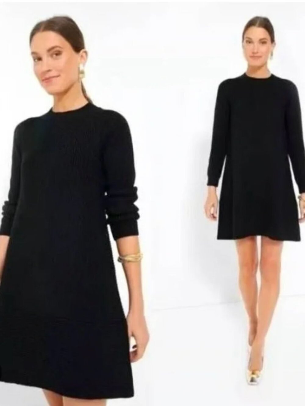 Tuckernuck Pomander. XXL. Black Ribbed Knit Women's Sweater Dress
